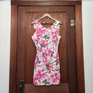 Vintage A.B. Lambdin Floral Open Back Dress